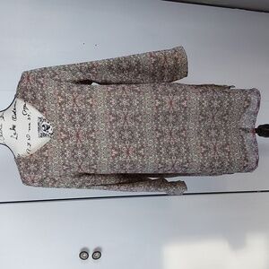 Artizara Neutral Floral Ditzy print Mini Dress boho Minimalist Sz.10